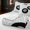 thumbnail image 4 of Erosebridal Lucky 8 Bed Spread Queen Snow Leopard Queen Coverlet Set, Snow Leopard 3pcs 1 Quilt and 2 Pillowcases, 4 of 7