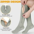 thumbnail image 2 of Ailaka Zipper Compression Socks (15-20 mmHg) for Women & Men - Closed Toe Knee High Support Socks with Easy On/Off Zipper, 1 Pair, 2 of 7