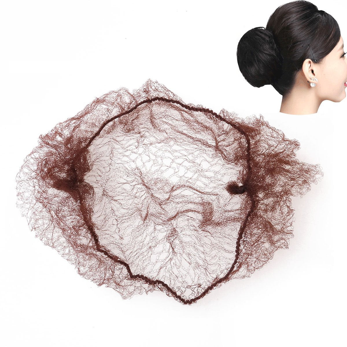50pcs Invisible Mesh Hair Nets (Coffee)