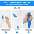 thumbnail image 4 of HechoVinen Toilet Aids for Wiping, 15.7"Foldable Butt Wiper, Comfort Silicone Bottom Buddy Wiping Aid with Hanging Ring, Hook, Carrying Bag, Toilet Aid Tools Bathroom Personal Care, Blue, 4 of 7