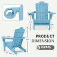 thumbnail image 5 of LOYALICE Outdoor Patio Folding HDPE Resin Adirondack Chair with Double Cup Holder, Light Blue, 5 of 11