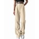 thumbnail image 3 of Pantalones de Traje de Pierna para Mujer, Pantalones Largos Informales de Negocios con Cintura Holgada y Corte Holgado Albaricoque L, 3 of 7