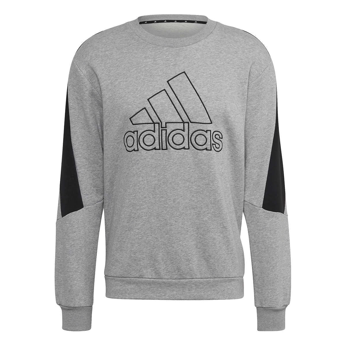 adidas Men's Future Icon Embroidered Badge of Sport Sweatshirt (Medium Grey Heather/Medium)