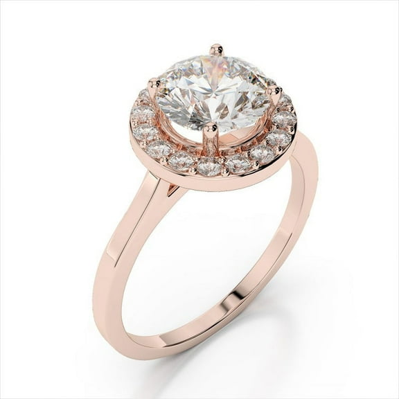 2.32 Ct Stunning Round Diamond Wedding Rings For Women Solid 14K Rose Gold