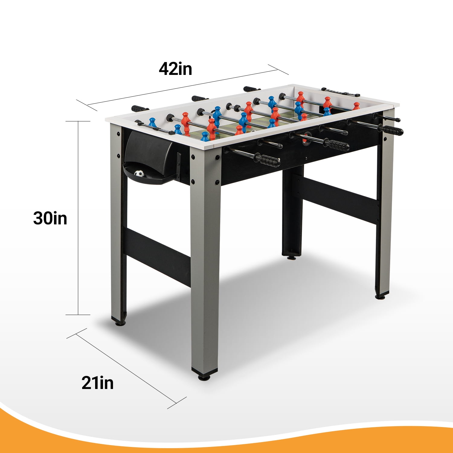 42' Foosball Table, Wooden Soccer Games Table w/ 2 Footballs, Score Keepers, Indoor Home, Game Room