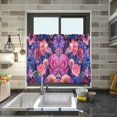 thumbnail image 4 of Yayeee Kitchen Curtains Tier Pair Light Filtering 27"x24" Rod Pocket Short Cafe Window Panel, Vibrant Art Flowers, 4 of 7
