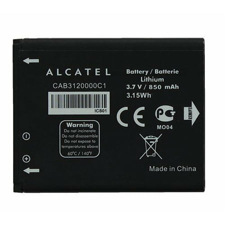 NEW Alcatel OT-800 (ONE TOUCH CHROME) OEM 3.7V Lithium Cell Phone Battery 850 mAh QWERTY 3.15Wh