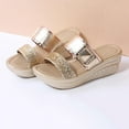 thumbnail image 6 of Leesechin Platform Sandals Women Arch Support Beach Slides Orthotic Summer Causal Cork Footbed Adjustable Lightweight Thick Sole Comfortable Fashion Slip on Cushion Cute 2 Strap, 6 of 6