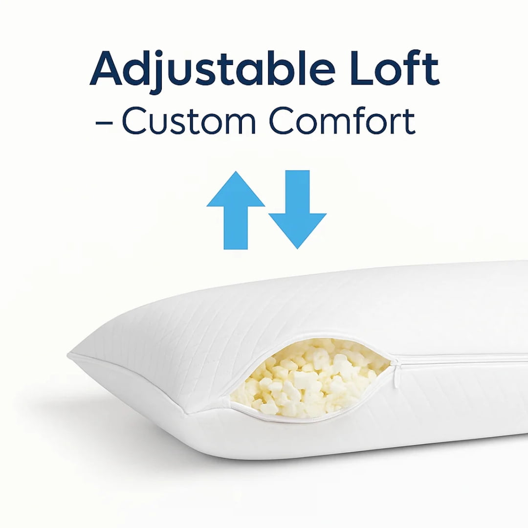 Magic Cooling Adjustable Shredded Memory Foam Cloud Body Pillow