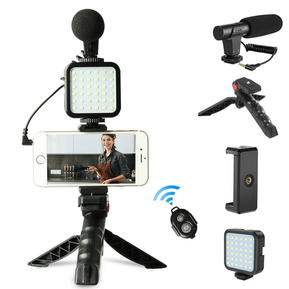Zummy LED Video Light Mic Tripod Kit / Bluetooth Remote for Video Vlogging