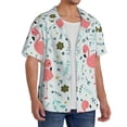 thumbnail image 4 of Daiia Cute Flamingo Men's Linen Shirts Short Sleeve Casual Shirts Button Down Shirt for Men Beach Summer Wedding Shirt-XX-Large, 4 of 7