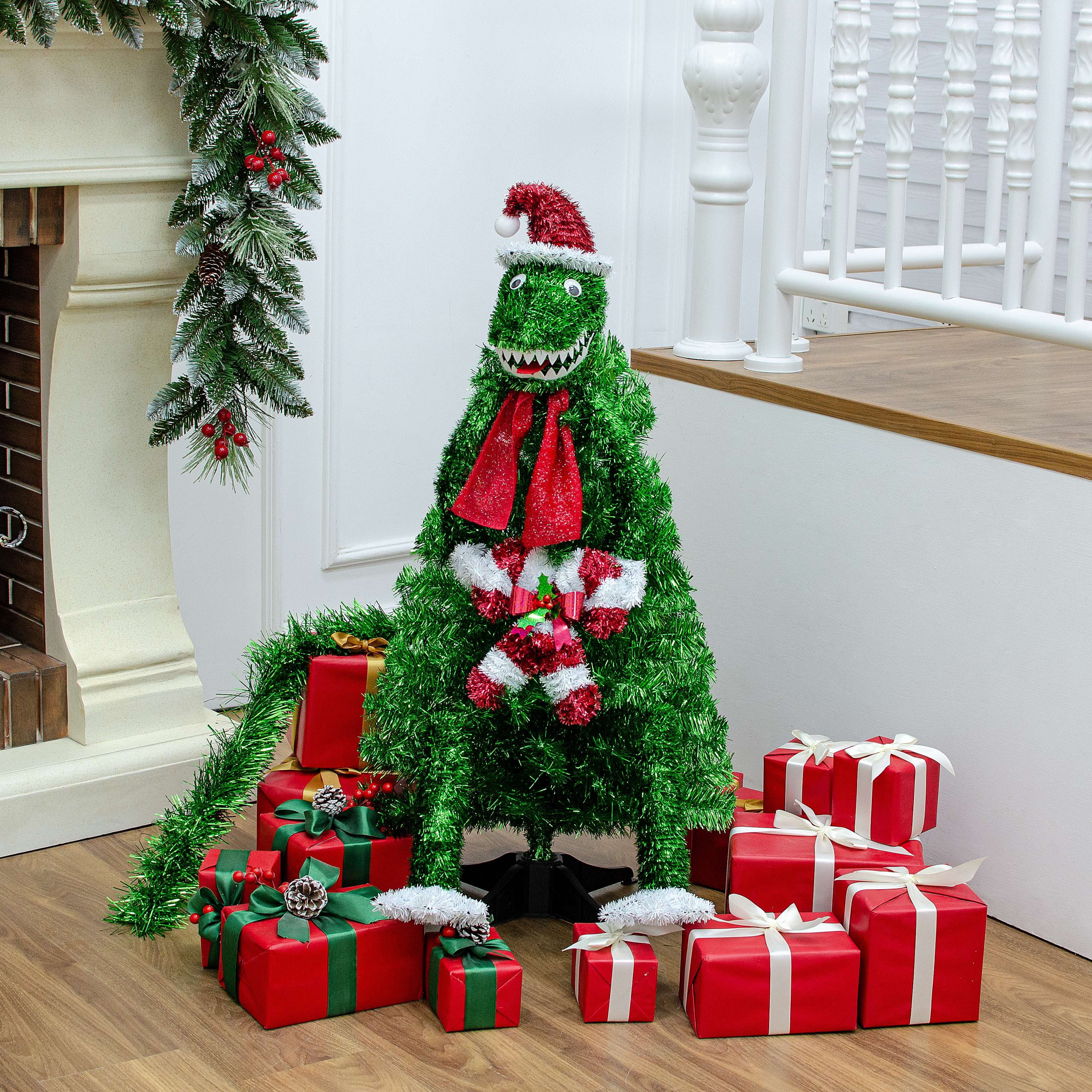 3 Foot Festive Collection T-Rex Tinsel Christmas Tree by Holiday Time