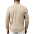 thumbnail image 4 of Linfrsh Tops for Men Men's Ribbed Henley Shirt Short Sleeve Slim Fit Muscle Shirt Fitted Cotton Casual Long Sleeve, 4 of 9
