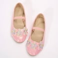 thumbnail image 3 of LuckLilac Girls Pink Glitter Flats Flower Dress Ballet Flat Shoes for 8 Toddler Party Wedding School, 3 of 5