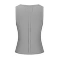 thumbnail image 5 of Plus Size Tank Tops for Women Sleeveless Solid Color U-neck Slim Threaded Top Gray XL, 5 of 6
