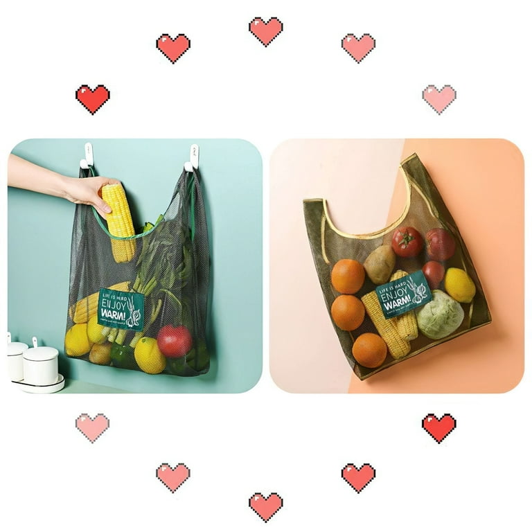household fruit and vegetable mesh bag foldable tote shopping bag