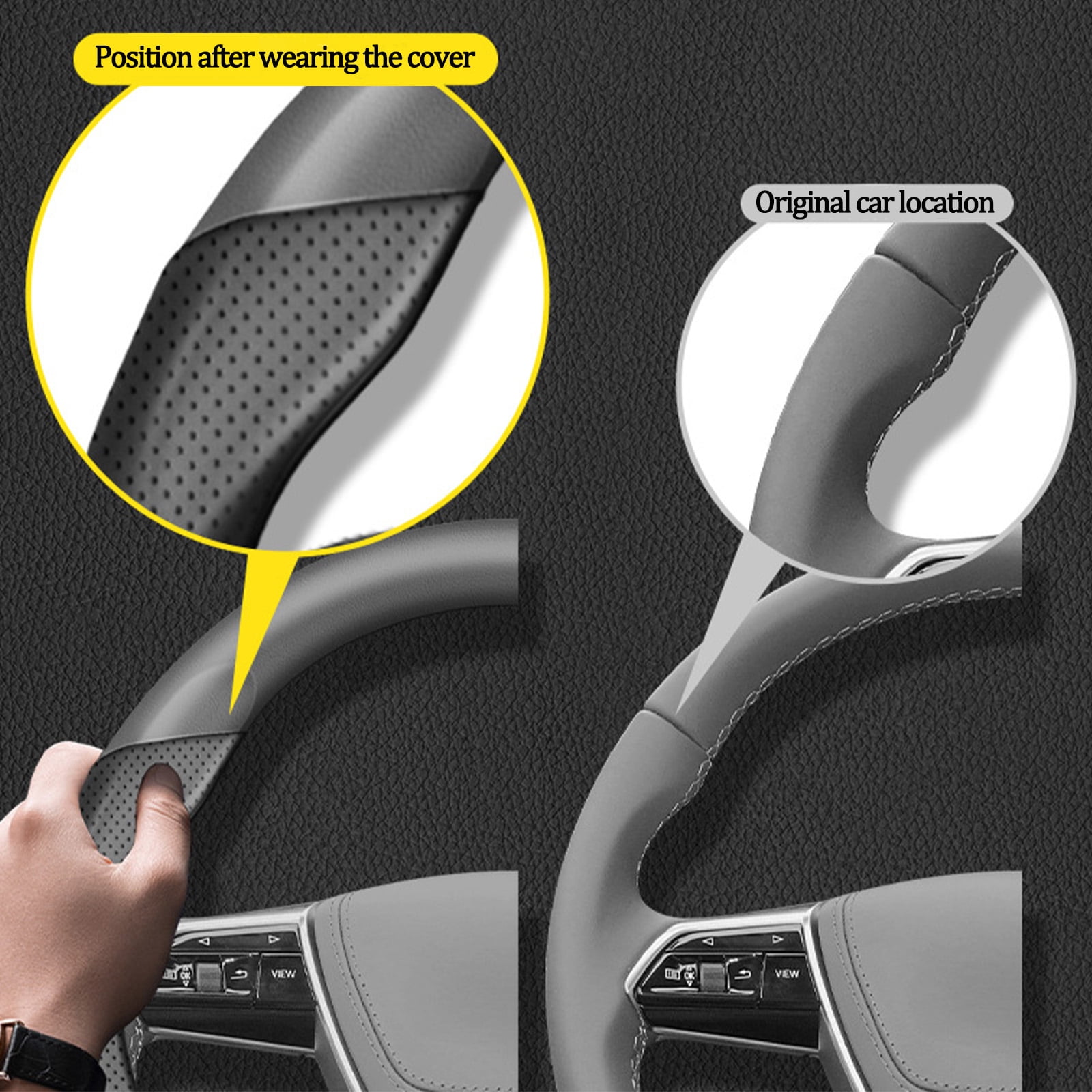 Car Steering Wheel Cover, Wheel Cover Protector, Anti-Slip, Breathable, Full Surround Universal Car Accessory For Tesla Model 3 For Model Y For Model S For Model X-[Type D]Model 3