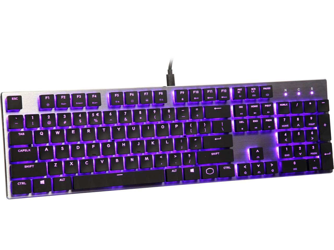 Cooler Master SK650 Mechanical Keyboard with Cherry MX Low Profile Switches  in Brushed Aluminum Design, Gunmetal Black