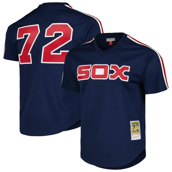 Men's Mitchell & Ness Carlton Fisk Navy Chicago White Sox Authentic Batting Practice Jersey