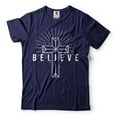 thumbnail image 4 of Believe Cross T Shirt Faith Shirt Christian Shirts Mens Women Cross Faith Tee Shirt Church Shirt (XX-Large Grey), 4 of 6