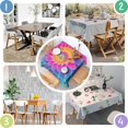 thumbnail image 4 of Rainbow Tie Dye Floral Pattern Square Tablecloth,Waterproof Square Table Cover,Wipeable Spillproof Washable Table Cover for Home Kitchen Party Decor 42"X42"(107x107cm), 4 of 6