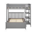 thumbnail image 4 of Max & Lily Solid wood L-Shaped Bunk Bed, Twin over Full with Bookcase for Kids, Grey, 4 of 8