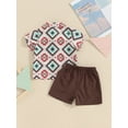 thumbnail image 2 of nvzhuang Boys Summer 2PCS Shorts Sets Short Sleeve Button Up Tops and Solid Color Shorts Sets, 2 of 9