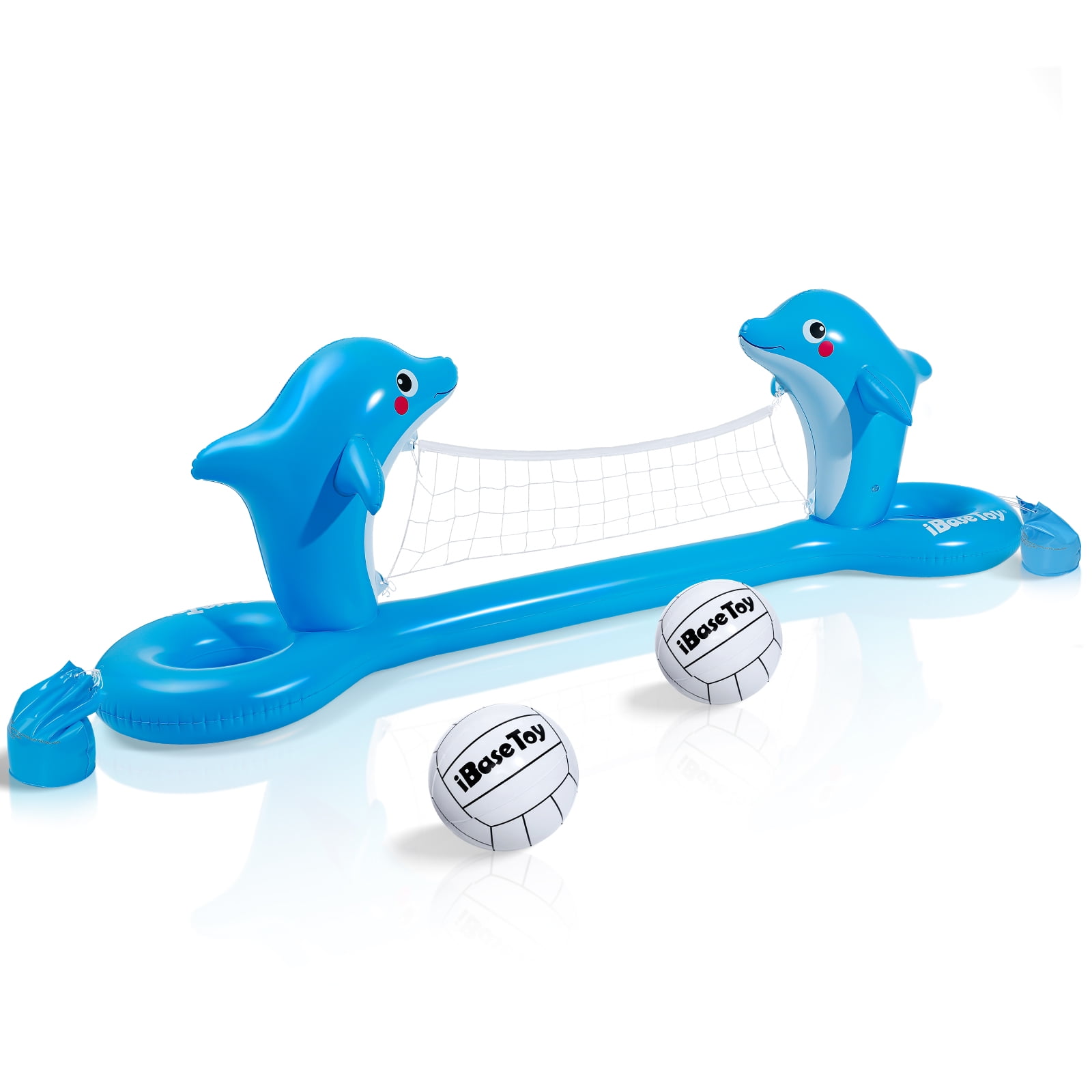 Hemoton PVC Inflatable Volleyball Game Set Floating Volleyball Net Swimming Pool Float Toy