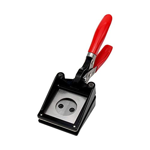 ChiButtons Pro Machine à Badges, Coupe-Papier de Manutention pour l'Artisanat, Boutons Ronds 25 mm, Graphiques. Cet Outil d'Artisanat Présente un Cadre composite durable, un Levier à Poignée Rouge et un Mécanisme de Coupe Précis pour une Fabrication de Badges Sûre et Efficace. Convient aux Projets d'Arts et d'Artisanat.