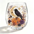 thumbnail image 2 of Miwamany Halloween 2D Ghost Wine Glass, Stemless Clear Tumbler with Witch Pumpkin Sticker, Spooky Fall Themed Cup for Cocktail Party Home Decor, 2 of 7