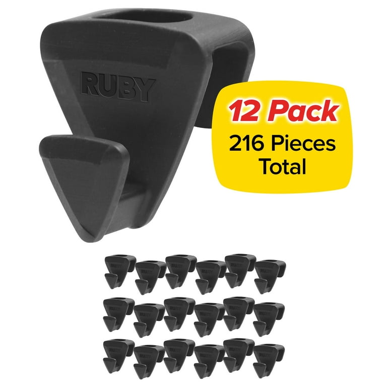 RUBY SPACE TRIANGLES Original AS-SEEN-ON-TV, Ultra- Premium Hanger Hooks  Triple Closet Space 18 PC Value Pack, Black, 2 in.