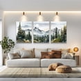 thumbnail image 2 of Green Mountain Forest Wall Art Set - 20"x30"x3 Piece Modern Landscape Painting Canvas Art Prints for Living Room Bedroom Office Home Decor Ready to Hang, 2 of 6