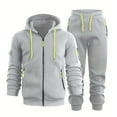 thumbnail image 3 of Chiccall Mens Casual Fleece Tracksuit Set with 4 Zipper Pockets 2 Pieces Sweatsuits Hooded Full Zip Hoodie & Jogging Pant, 3 of 5