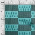thumbnail image 1 of oneOone Cotton Poplin Twill Turquoise Blue Fabric Leaves & Floral Block Sewing Material Print Fabric By The Yard 56 Inches Wide, 1 of 2
