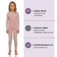 thumbnail image 2 of Rocky Girls Thermal Underwear Top & Bottom Set Long Johns for Kids, Pink Striped Small, 2 of 8