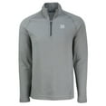 thumbnail image 2 of Men's Cutter & Buck  Heather Gray New York Giants Peshastin Eco Fleece Tri-Blend Raglan Recycled Quarter-Zip Jacket, 2 of 3