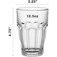 thumbnail image 2 of Bormioli Rocco Rock Bar Stackable Beverage, Set Of 6  Drinking Glasses  12.5oz, 2 of 6