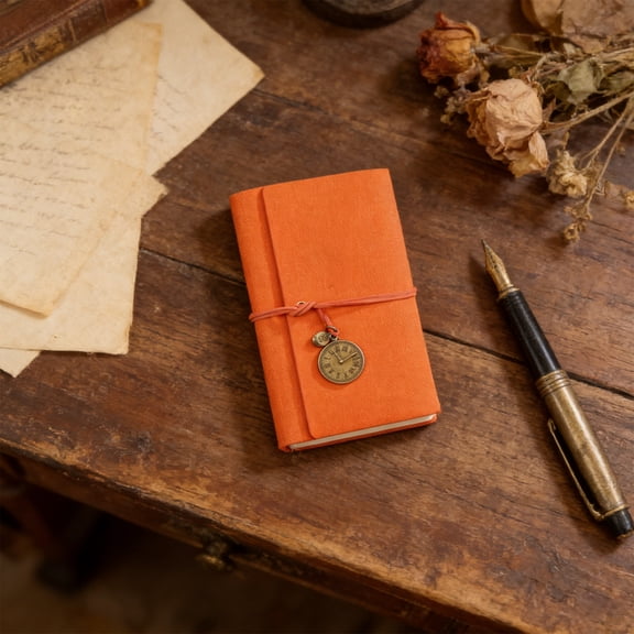 MMJ Notebook Vintage Loose Leaf Journal 4.3x7.3in Creative Binding Notebook for Daily Notes