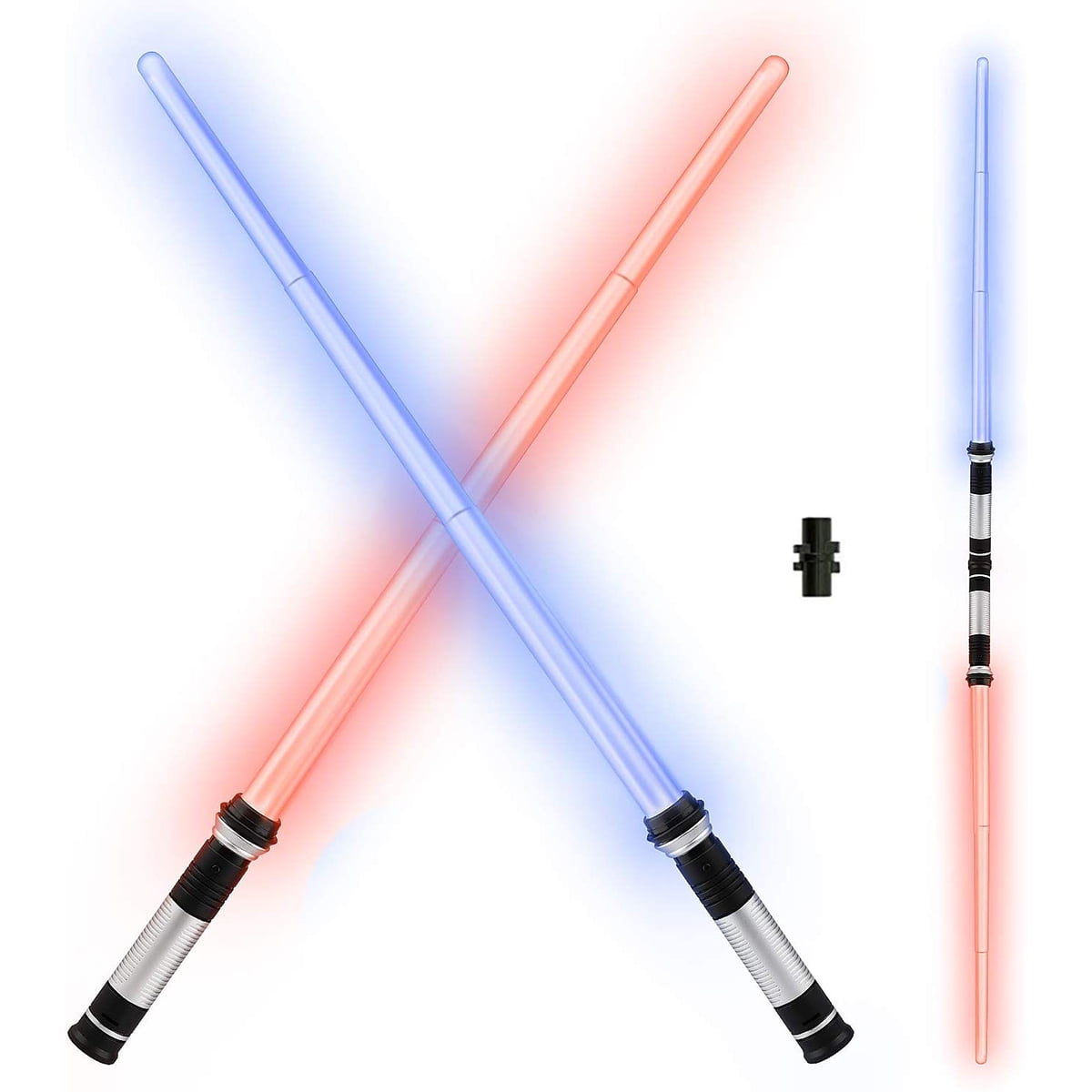 2 DOUBLE SIDED MULTICOLOR LIGHT UP SWORD toys swords wand outer space sabers toy 