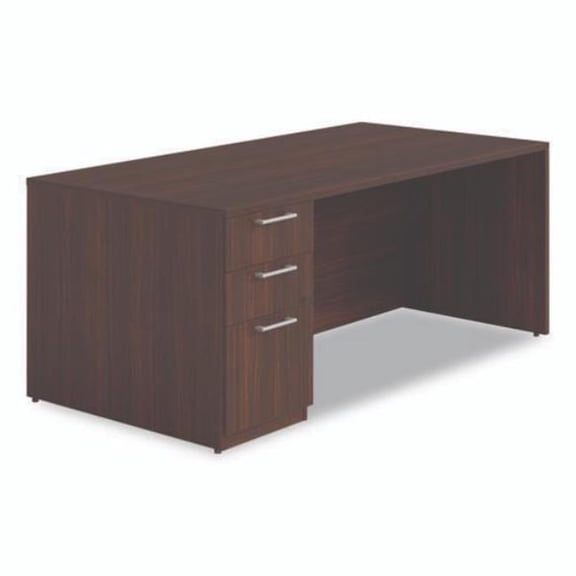 Alera ALESVSPL7236MY Single Desk with Left Pedestal - Mahogany