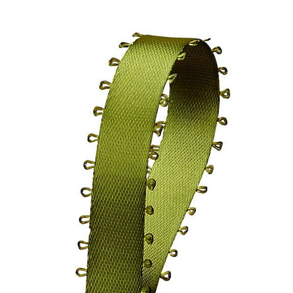 3/16" Double Face Satin Picot Ribbon Feather Edge 50 Yds-Moss/Sage