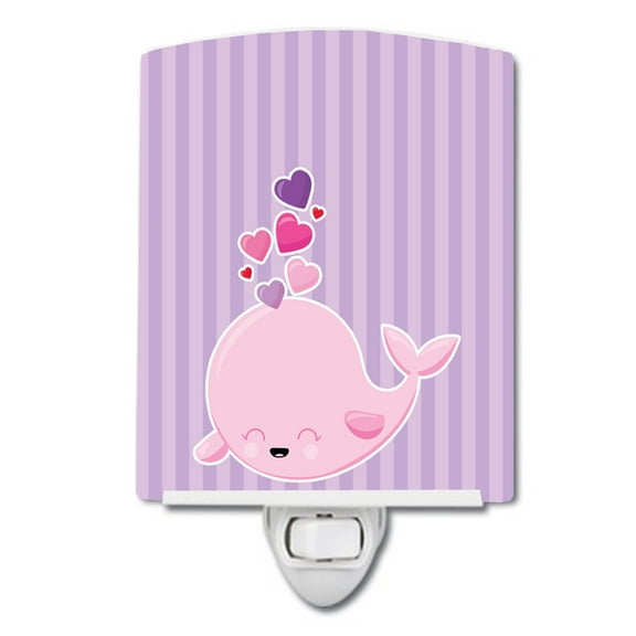 Pink Whale Ceramic Night Light