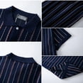 thumbnail image 6 of Bxsruta Men's Striped Knit Polo Shirt Short Sleeve Button Down Breathable Casual Summer Top, 6 of 6