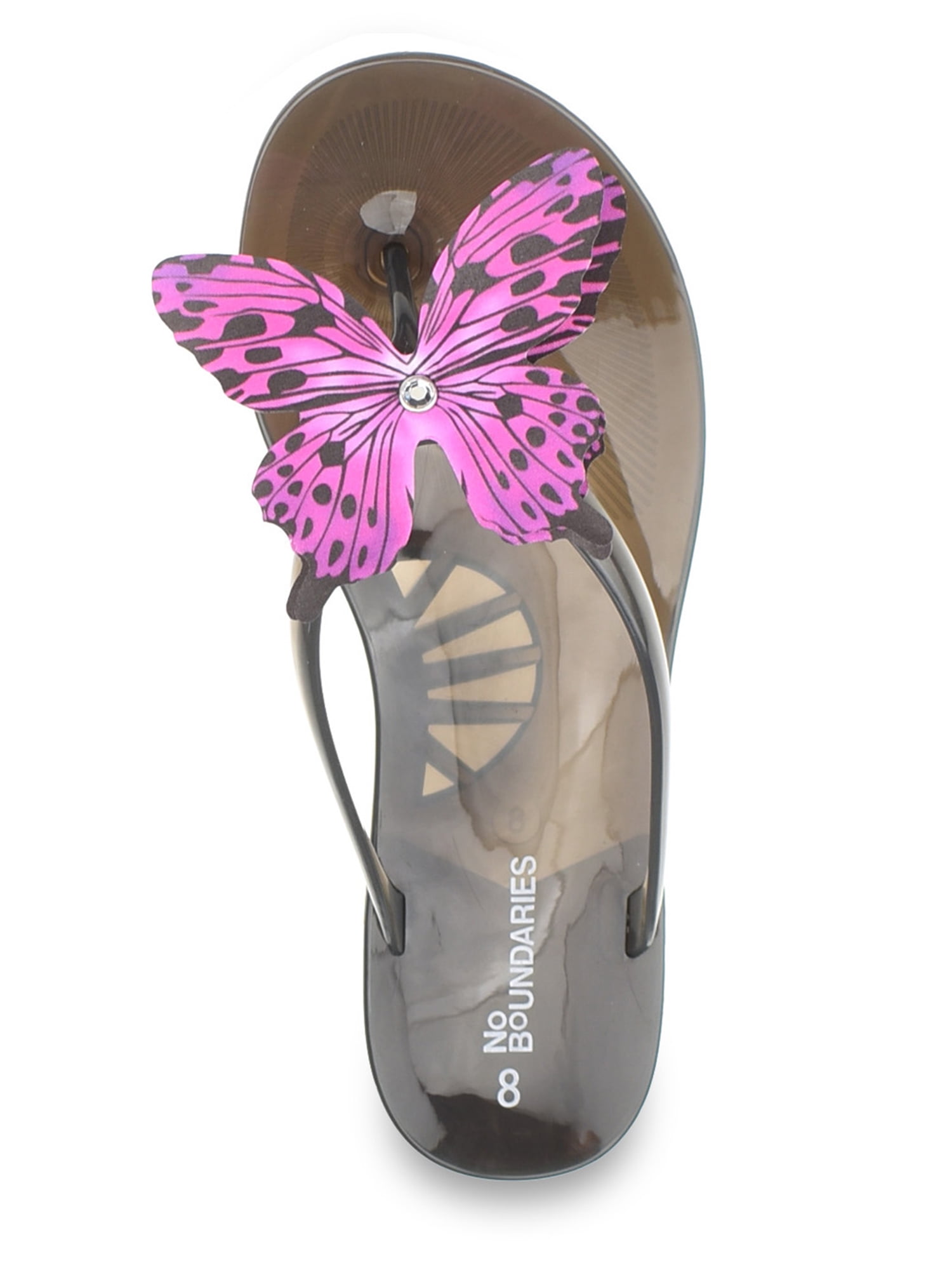 No Boundaries Butterly Applique Jelly Sandal