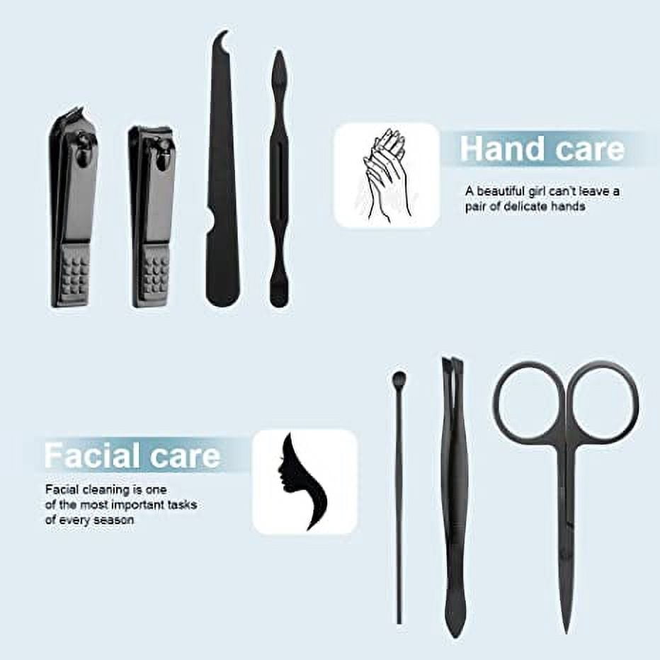 Manicure Set, 7pcs Nail Care Kit with Clippers for Professional Grooming, Pedicure and Manicure, Travel Kit for Men Women