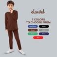 thumbnail image 6 of Elowel Boys Thermal Underwear Set for Kids Soft Cozy Fleece Base Layer Large Brown, 6 of 7