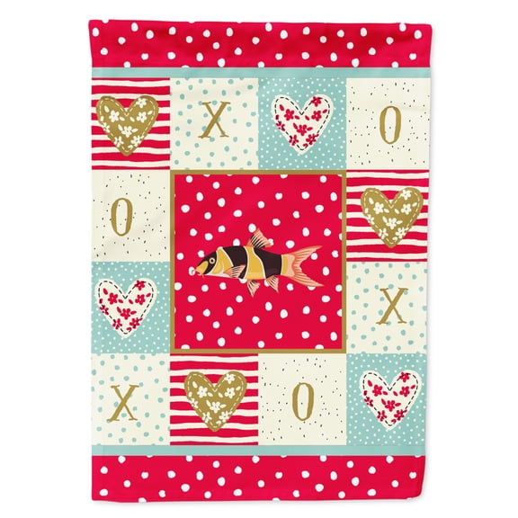 Carolines Treasures CK5467GF Clown Loach Fish Love Flag Garden Size Small multicolor