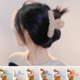 thumbnail image 1 of Pinza para el pelo de felpa de invierno con pelo sintético estilo coreano, con dientes cruzados, pinza para la cabeza con forma de tiburón, pasador para el pelo de color liso, accesorios para el, 1 of 8