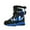 Blue, variant on Otqutp Boys Girls Camouflage Snow Boots Non Slip Fleece Lined Chunky Winter Shoes Kids Outdoor Hiking Cotton Mid Calf Boots