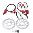 thumbnail image 2 of Bike Disc Brake Set, Power Cut Off Type Sensitive Aluminum Alloy Caliper Powerful Hydraulic Disc Brake Kit  For Electric Bikes Red, 2 of 8